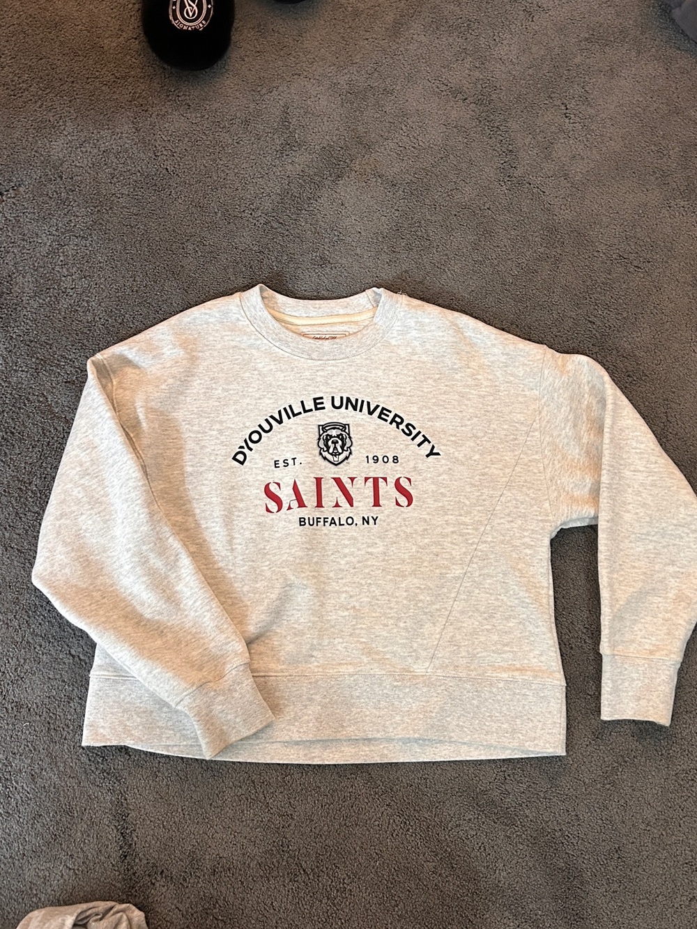 DYouville University Graphic Crewneck Sweatshirt - Light Gray